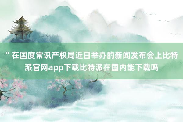 ”在国度常识产权局近日举办的新闻发布会上比特派官网app下载比特派在国内能下载吗