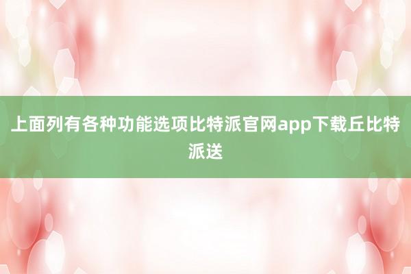 上面列有各种功能选项比特派官网app下载丘比特派送