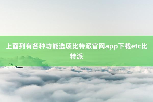 上面列有各种功能选项比特派官网app下载etc比特派