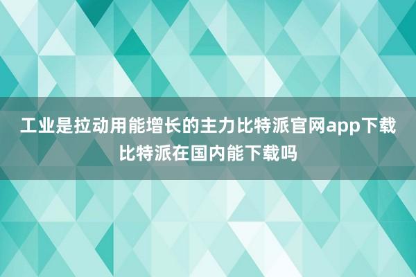 工业是拉动用能增长的主力比特派官网app下载比特派在国内能下载吗