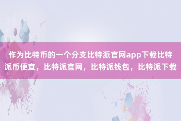 作为比特币的一个分支比特派官网app下载比特派币便宜，比特派官网，比特派钱包，比特派下载