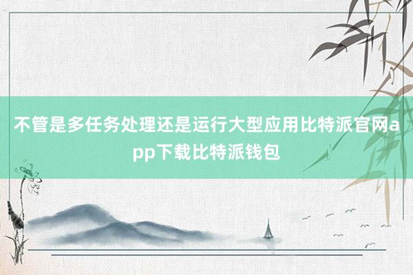 不管是多任务处理还是运行大型应用比特派官网app下载比特派钱包