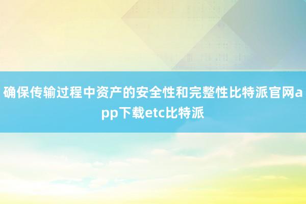 确保传输过程中资产的安全性和完整性比特派官网app下载etc比特派