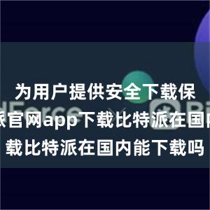 为用户提供安全下载保障比特派官网app下载比特派在国内能下载吗