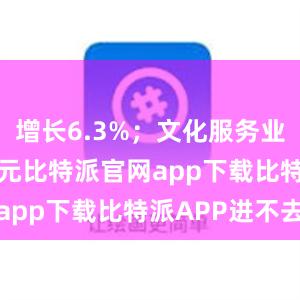 增长6.3%；文化服务业34709亿元比特派官网app下载比特派APP进不去