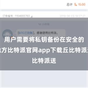 用户需要将私钥备份在安全的地方比特派官网app下载丘比特派送