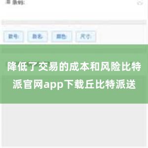 降低了交易的成本和风险比特派官网app下载丘比特派送