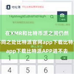 在XMR和比特币派之间仍然存在一些不同之处比特派官网app下载比特派APP进不去